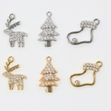 レインディアクリスタル / シルバーカラー/ 3個 / 真鍮 / 10.4 x 14.6mm